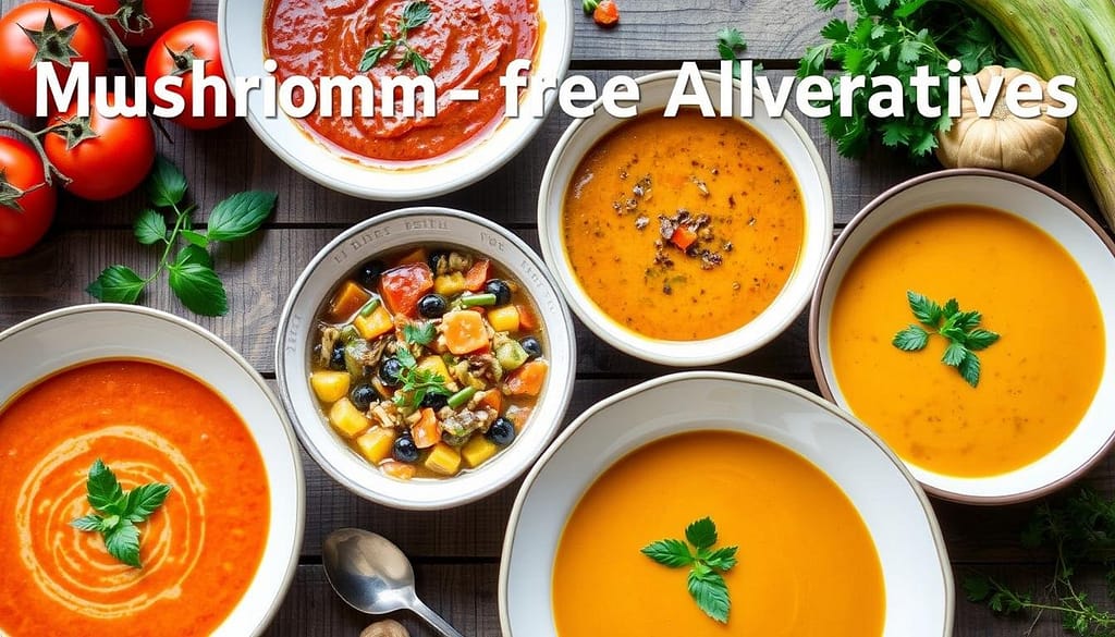 Mushroom-free soup alternatives