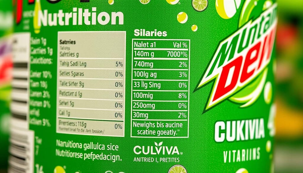 mountain dew nutrition label