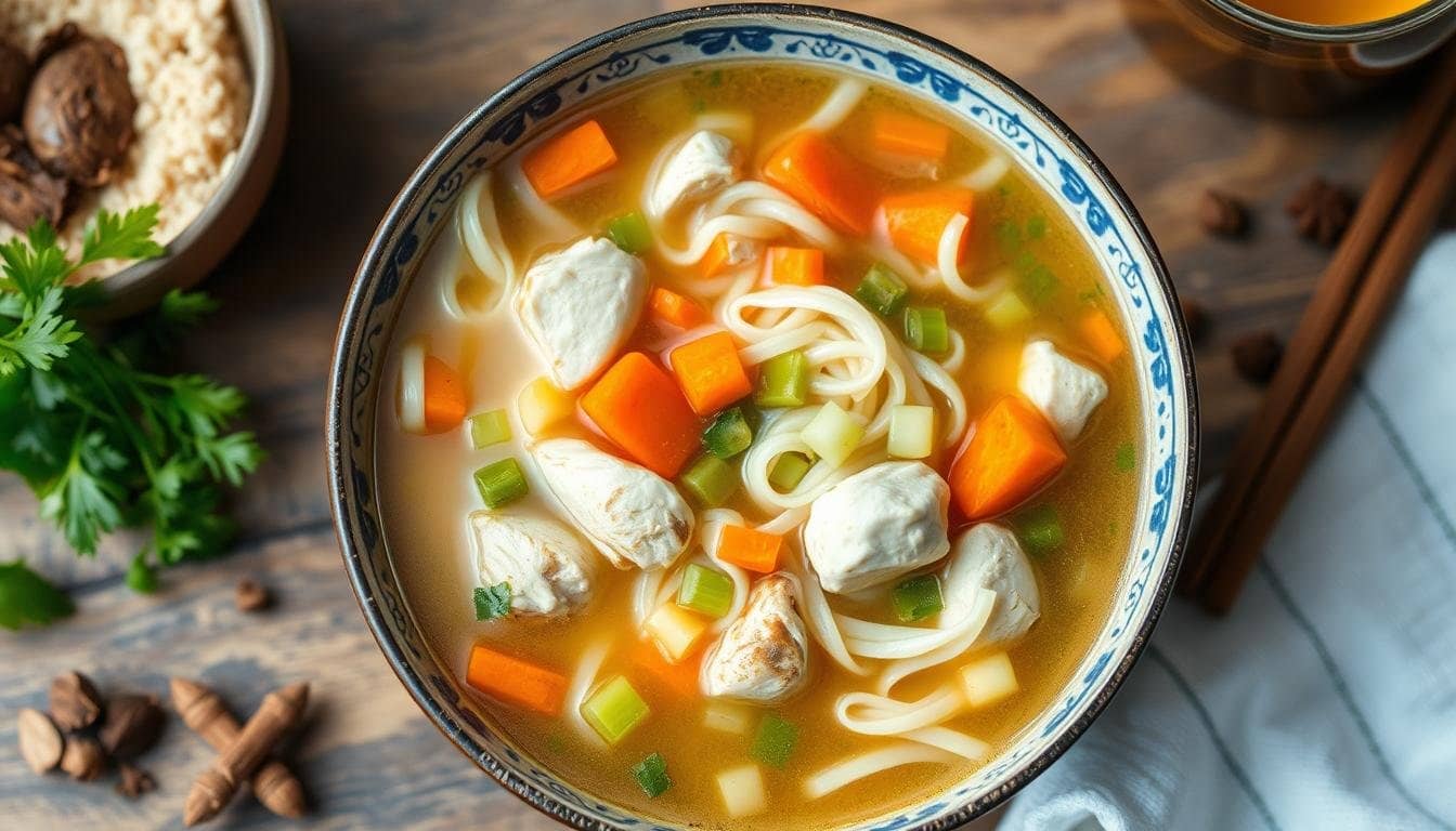 ginger chicken noodle soup carrots celery